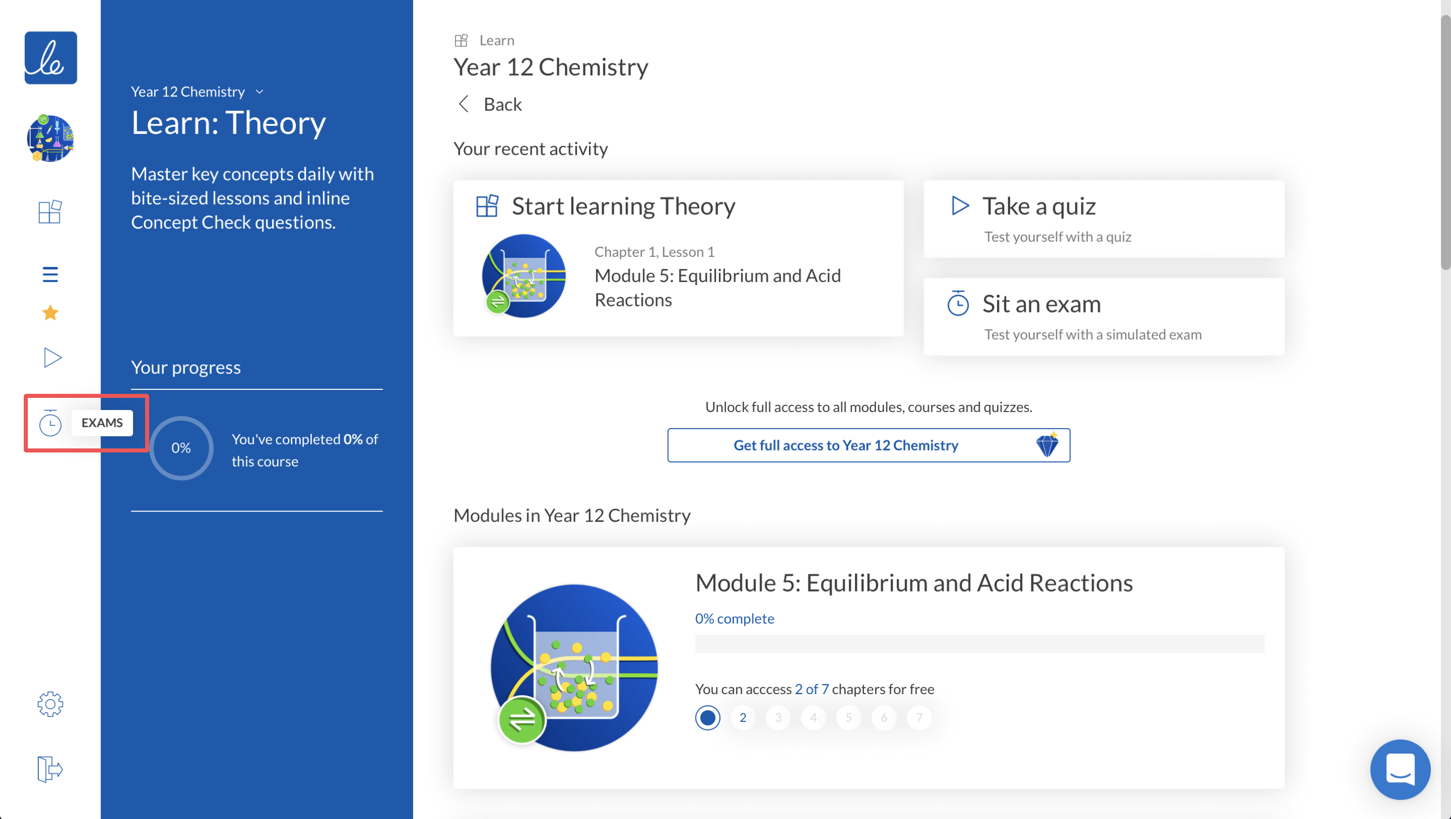 Mock HSC Chemistry Exam Registration Step 2