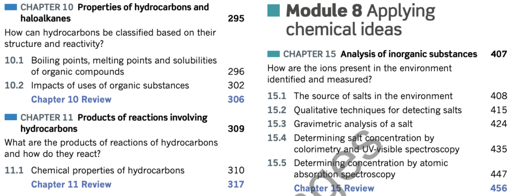 Pearson Chemistry Textbook - Contents